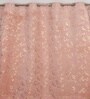 Pink Velvet Floral 5 Foot Ring Top Window Curtain
