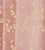 Pink Velvet Floral 5 Foot Ring Top Window Curtain