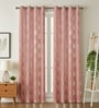 Pink Velvet Floral 5 Foot Ring Top Window Curtain