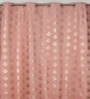 Pink Velvet Floral 5 Foot Ring Top Window Curtain