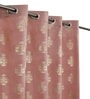 Pink Velvet Floral 5 Foot Ring Top Window Curtain