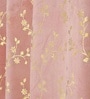 Pink Velvet Floral 5 Foot Ring Top Window Curtains Set Of 2