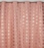 Pink Velvet Floral 7 Foot Ring Top Door Curtain