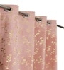 Pink Velvet Floral 9 Foot Ring Top Door Curtains Set Of 2