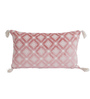 Pink Velvet Textured 12x20 inches Cushion Covers (Pack of 2)