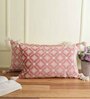 Pink Velvet Textured 12x20 inches Cushion Covers (Pack of 2)