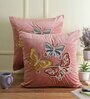 Pink Velvet Textured 18x18 inches Cushion Covers (Pack of 2)