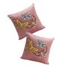 Pink Velvet Textured 18x18 inches Cushion Covers (Pack of 2)