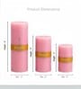 Pink Wax Pillar Candles Set Of 3
