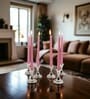 Pink Wax Taper Candles Set Of 6