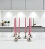 Pink Wax Taper Candles Set Of 6