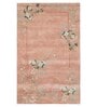 Pink Wool Floral 3 x 5 Feet Hand Tufted Carpet