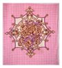 Pink Floral Wool 800 GSM Double Bed Blanket