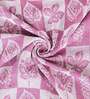 Pink Woven Design Double Bed Cover With 2 Pillow Covers