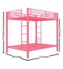 Pinkin Metal Bunk Bed in Pink Colour