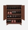 Pipevine12- Pairs 2 Door Shoe Racks In Walnut Colour