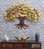 Iron Piple Tree Wall Art With LED In Gold