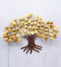Iron Piple Tree Wall Art With LED In Gold
