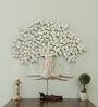 Iron Piple Tree Wall Art With LED In White
