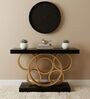 Pique Solid Wood Console Table In Black Finish