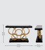 Pique Solid Wood Console Table in Black Gold Finish