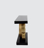 Pique Solid Wood Console Table in Black Gold Finish