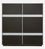 White Square 4 Door Wardrobe in Brown & White Finish