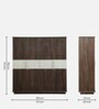White Square 4 Door Wardrobe in Brown & White Finish