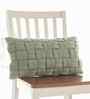 Pistachio Green 100% Cotton 12X20 Inches Knitted Cushion Cover With Filler