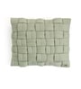 Pistachio Green 100% Cotton 16X16 Inches Knitted Cushion Cover With Filler