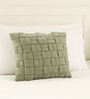 Pistachio Green 100% Cotton 16X16 Inches Knitted Cushion Cover With Filler