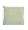 Pistachio Green Shell 100% Cotton 18X18 Inches Knitted Cushion Cover With Filler
