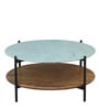 Pistoia Round Coffee Table in Tubbaq Finish With Marble Top Pistoia Round Coffee Table in Tubbaq Finish With Marble Top