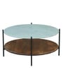 Pistoia Round Coffee Table in Tubbaq Finish With Marble Top Pistoia Round Coffee Table in Tubbaq Finish With Marble Top