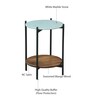 Pistoia Round Side Table in Tubbaq finish With Marble Top Pistoia Round Side Table in Tubbaq finish With Marble Top