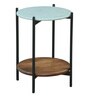 Pistoia Round Side Table in Tubbaq finish With Marble Top Pistoia Round Side Table in Tubbaq finish With Marble Top