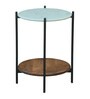 Pistoia Round Side Table in Tubbaq finish With Marble Top Pistoia Round Side Table in Tubbaq finish With Marble Top