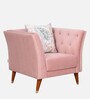 Pittsuburg Velvet 1 Seater Sofa in Plush Pink Colour