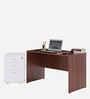 Pixel Office Table in Brown & White Finish With File Cabinet