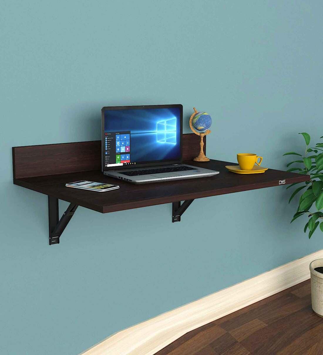 Buy Placido Wall Mounted Table in Flowery Wenge Finish by Das Online