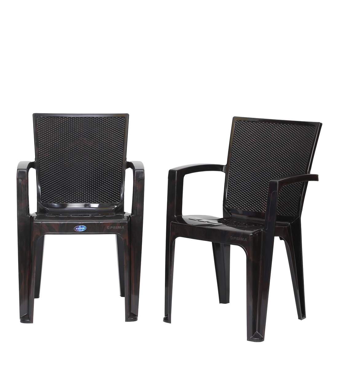 Buy Plastic Chair (Set of 2) in Cherry Colour by Prima Online Armed