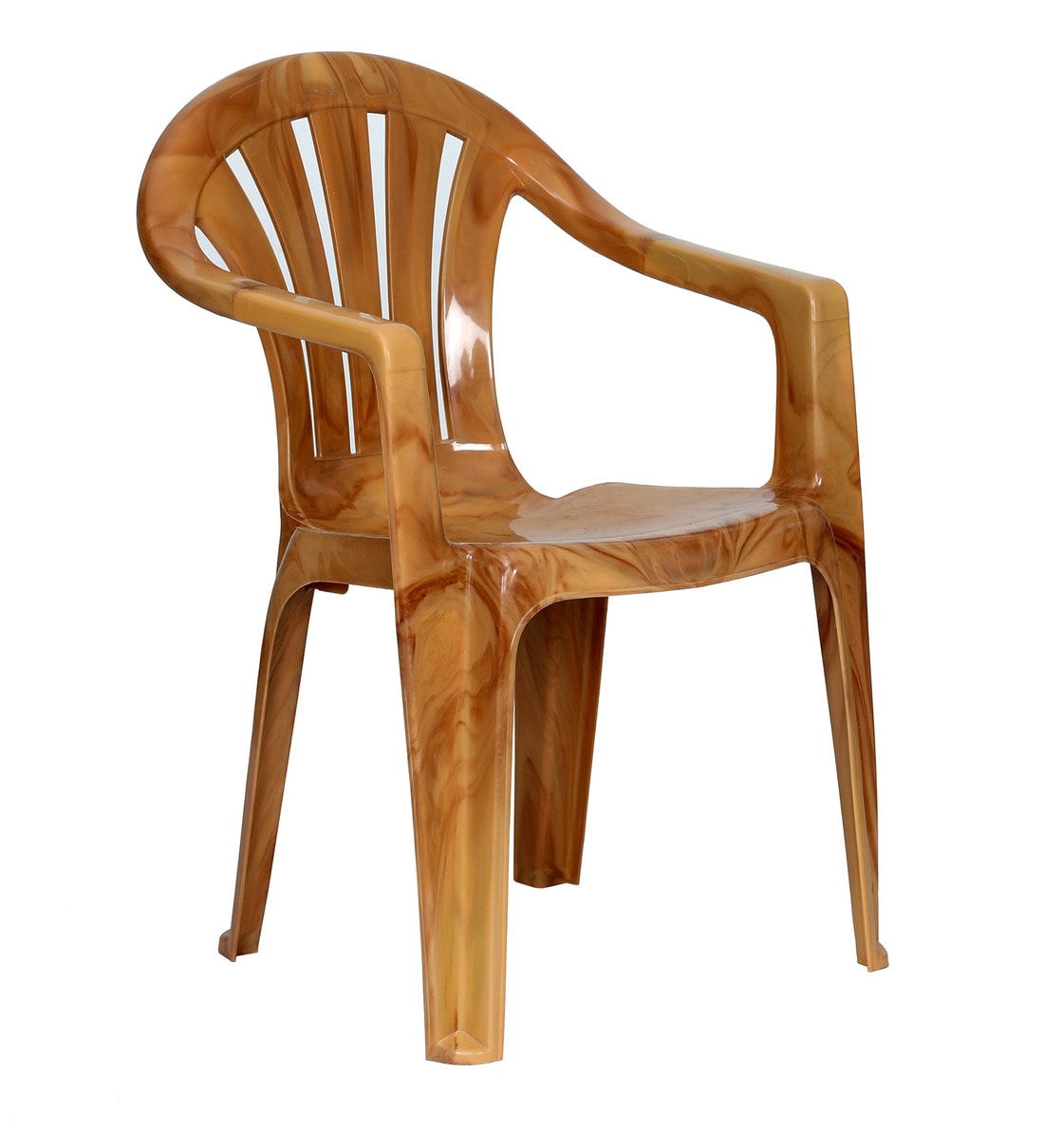 Buy Plastic Chair (Set of 2) in Sandalwood Colour by Prima Online Armed Plastic Chairs