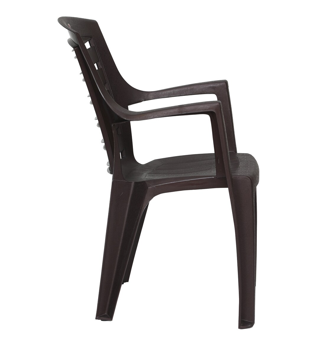 Buy Plastic Chair (Set of 2) in Weather Brown Colour by Prima Online