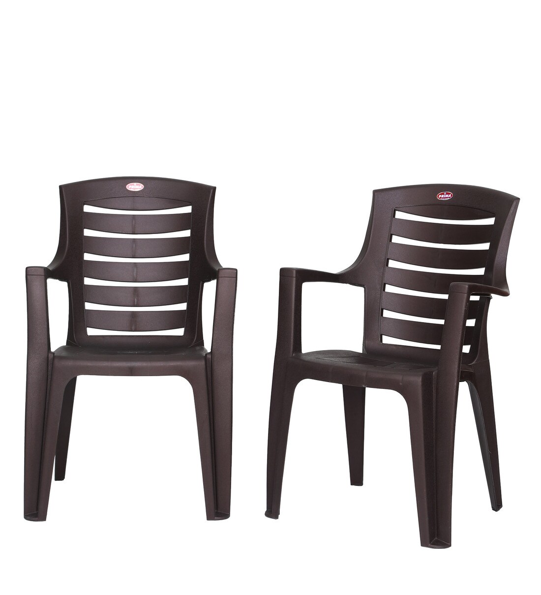 Buy Plastic Chair (set Of 2) In Weather Brown Colour By Prima Online 