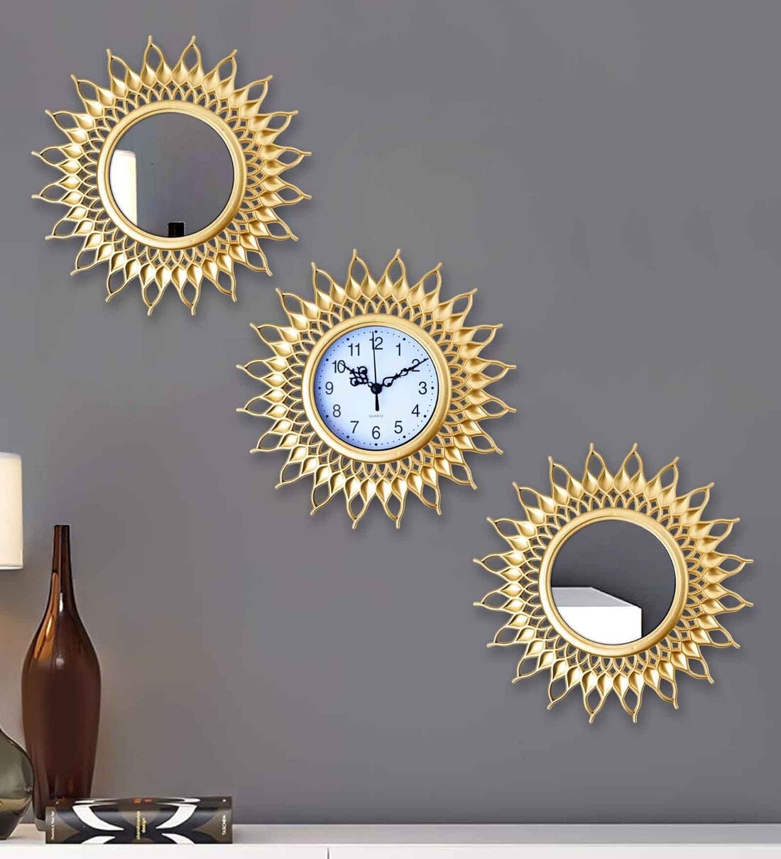 Buy Gold Plastic Mastery Mirror Sets at 25 OFF by Tied Ribbons Pepperfry