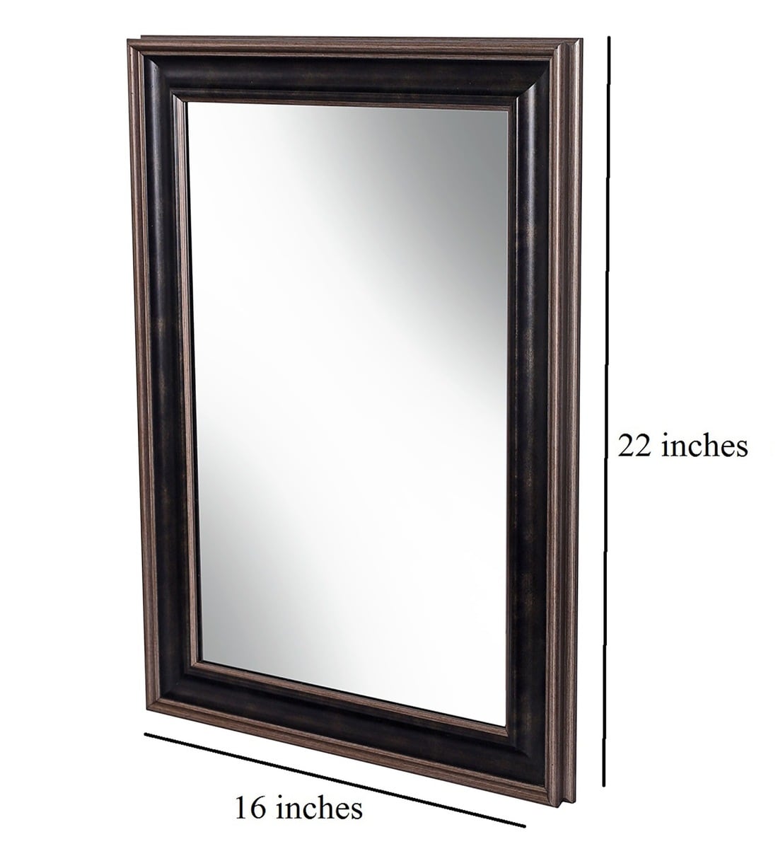 Buy Plastic Bathroom Mirror In Golden (L 16, W 1, H 22 Inches) By
