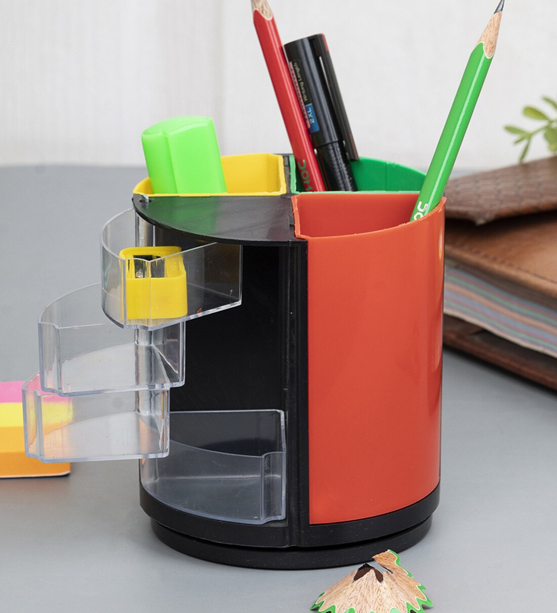 Buy Plastic Pen Holder With 4 Compartments By Market 99 at 57 OFF by