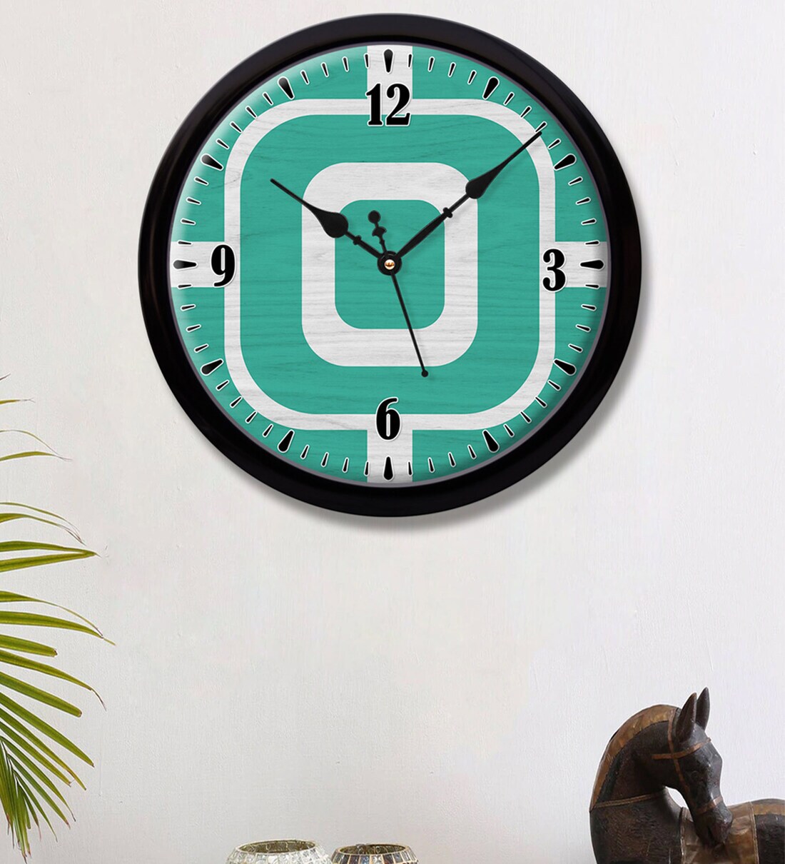 Buy Plastic Round Wall Clock In Green By 999Store at 74 OFF by