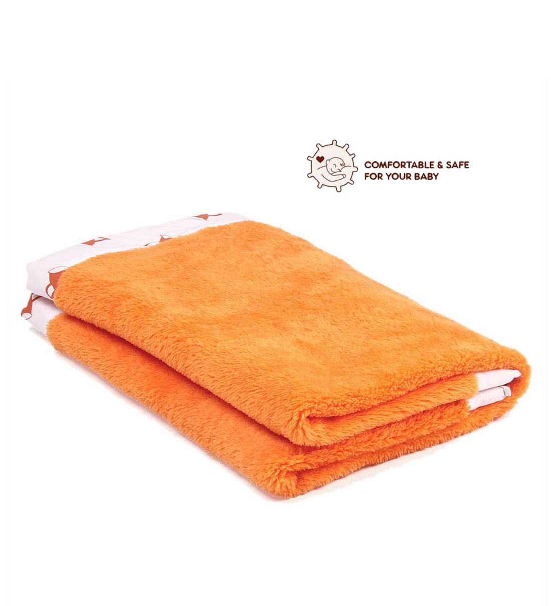 Buy Playful Fox Baby Blanket In Orange By Bacati Online Crib Blankets Kids Bedding Kids Furniture Pepperfry Product