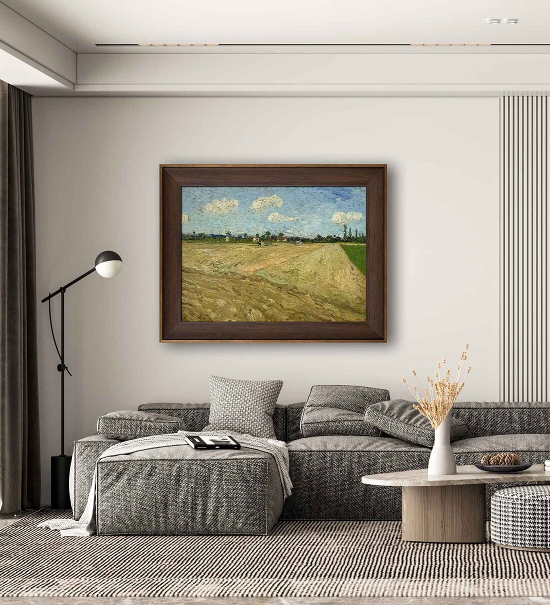 Buy Ploughed fields Multicolour Canvas Framed Abstract Art Print at 22% ...